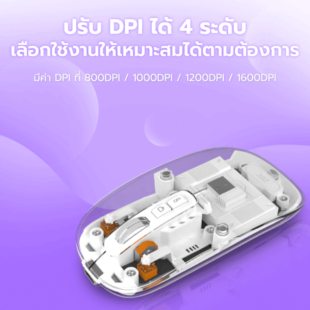 เมาส์ไร้สาย ZTEC ZMO1316 สีขาว LOPTICAL ปรับ DPI ได้ 800-1600_8
